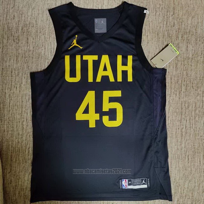 Camiseta Utah Jazz Donovan Mitchell #45 Statement Autentico 2022-23 Negro